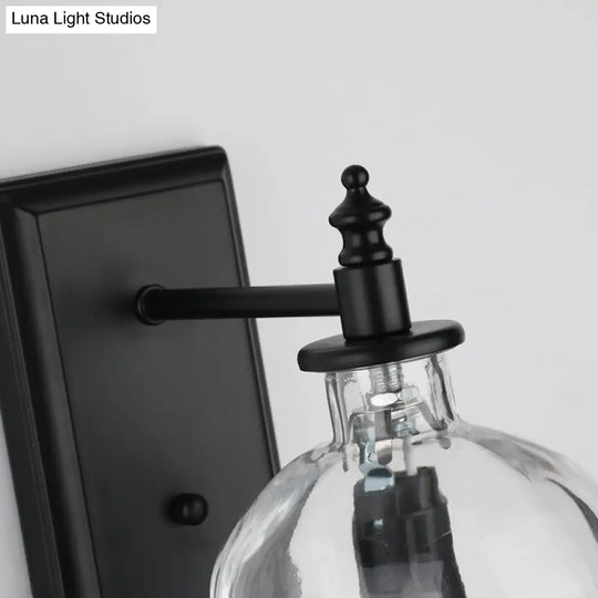 Art Deco Clear Glass Skull Wall Sconce Light Fixture For Bedroom