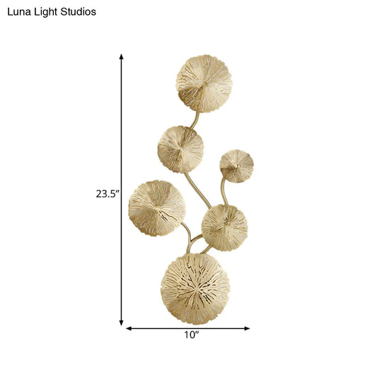 Art Deco Gold Finish Lotus Leaf Wall Lamp - Stainless Steel Flush Sconce