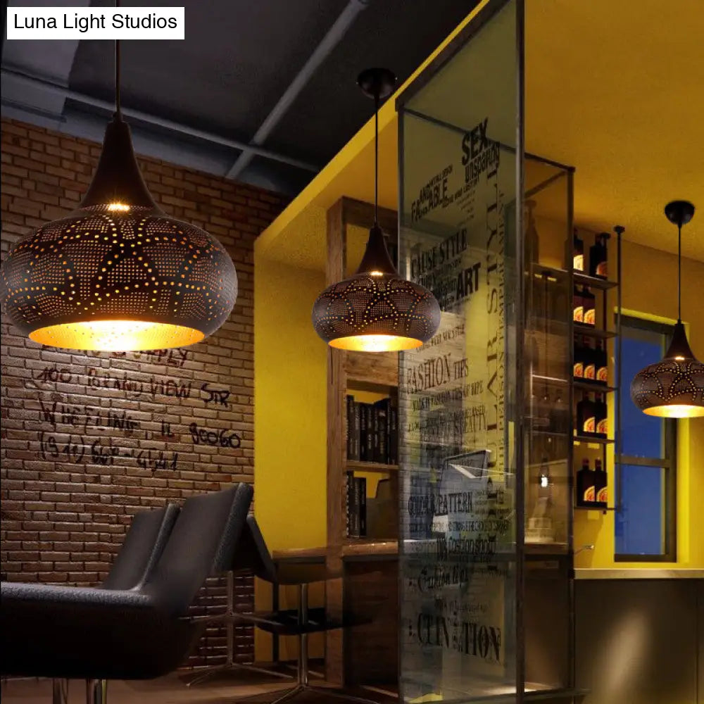Art Deco Metal Pendant Light With Down Lighting For Gourd Restaurant - Silver/Bronze/Brass