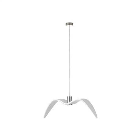 Art Deco Seagulls Hanging Lamp - White 1-Light Resin Material Drop Pendant For Dining Room Decor /