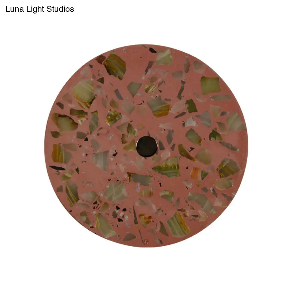 Art Deco Terrazzo Led Wall Light: Black Red Blue Flush Mount Sconce For Living Room
