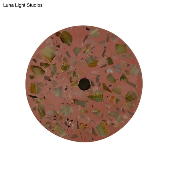Art Deco Terrazzo Led Wall Light: Black Red Blue Flush Mount Sconce For Living Room