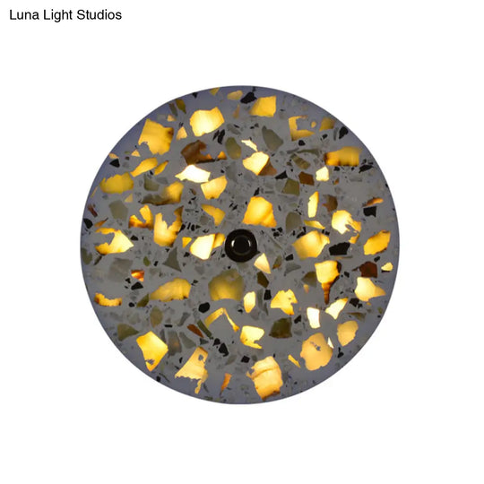 Art Deco Terrazzo Led Wall Light: Black Red Blue Flush Mount Sconce For Living Room