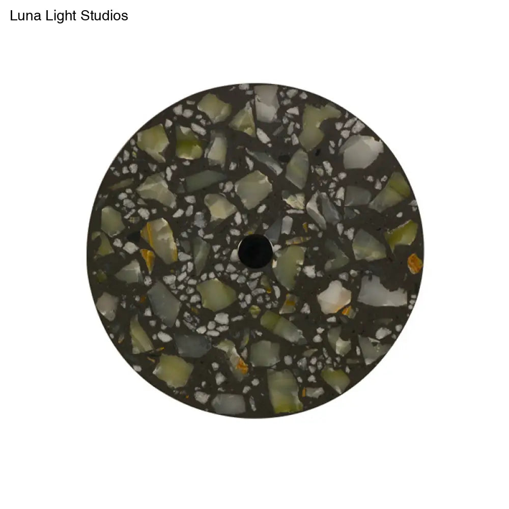 Art Deco Terrazzo Led Wall Light: Black Red Blue Flush Mount Sconce For Living Room