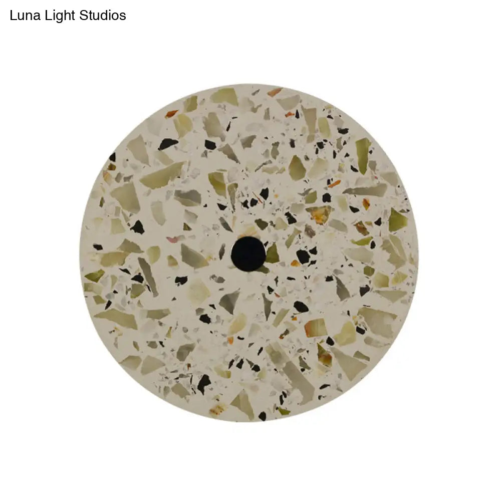 Art Deco Terrazzo Led Wall Light: Black Red Blue Flush Mount Sconce For Living Room