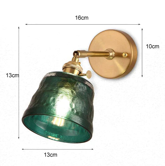 Art Living Room Bedroom Balcony Mirror Bedside Brass Copper Wall Lamp Copper Wall Lamps