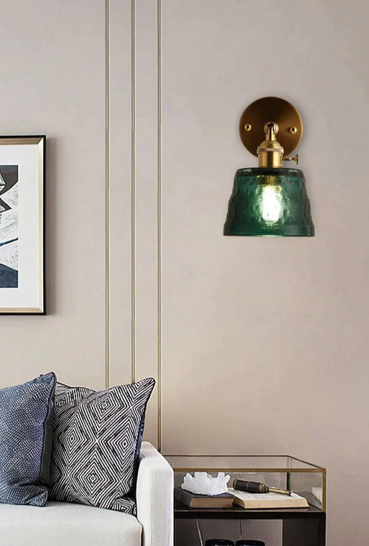 Art Living Room Bedroom Balcony Mirror Bedside Brass Copper Wall Lamp Copper Wall Lamps