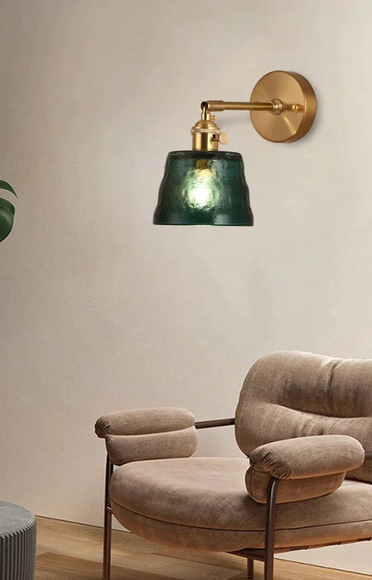 Art Living Room Bedroom Balcony Mirror Bedside Brass Copper Wall Lamp Copper Wall Lamps