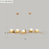 Artistic Aluminum Wire Nest Island Lamp With Wood Egg And Bird: A Unique Suspension For Dining Room