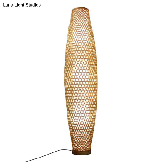 Asia Bamboo Floor Lamp With 3 Wood Heads For The Living Room