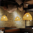 Asian Bamboo Bell Shade Pendant Light Fixture - Wide 16’/19.5’/23.5’ Beige / 16’ B