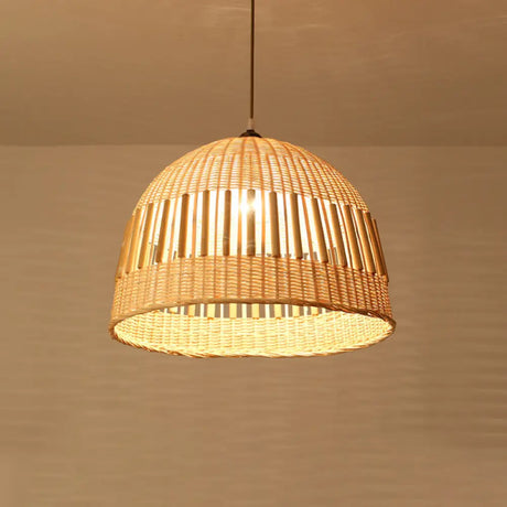 Asian Style Beige Diamond Pendant Bamboo Hanging Light For Tearoom With 1 Bulb / D