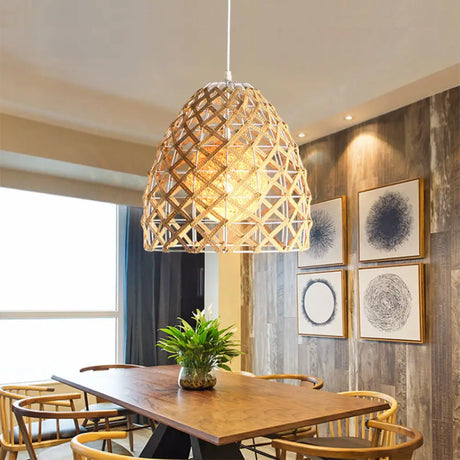 Asian Style Beige Pendant Light With Metal & Rope For Cottage Gold / C