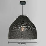 Asian Style Rattan Pendant Light With Hanging Wire - Bell Shape Lighting Fixture (39) Bedroom Décor
