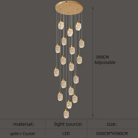 Astrea Modern LED Crystal Chandelier 18 lights / Cool Light