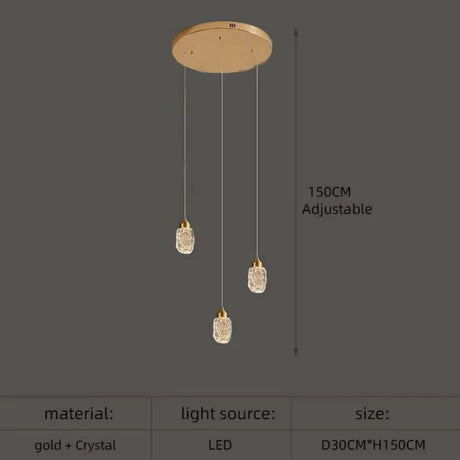 Astrea Modern LED Crystal Chandelier 3 lights / Cool Light