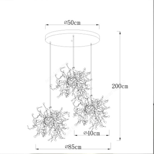 Athena - Luxury Art Deco Style Chandelier A Type / Chrome Color 110V|White Light