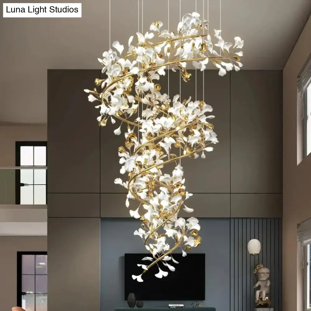 Aurelia Luxury Ginkgo Leaf Chandelier – Statement Lighting