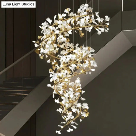 Aurelia Luxury Ginkgo Leaf Chandelier – Statement Lighting