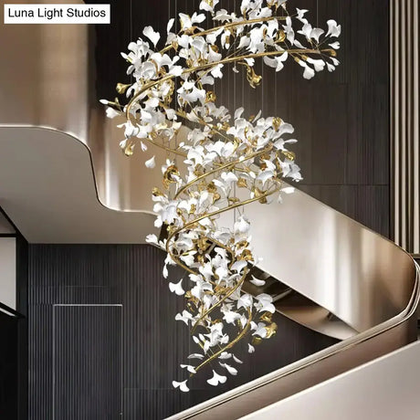 Aurelia Luxury Ginkgo Leaf Chandelier – Statement Lighting