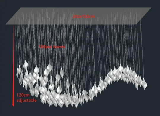 Aurevo Ceramic Leaf Chandelier – Custom Artistic Luxury Lighting 160pcs200x100x120 / contact US