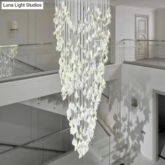 Aurevo Ceramic Leaf Chandelier – Custom Artistic Luxury Lighting