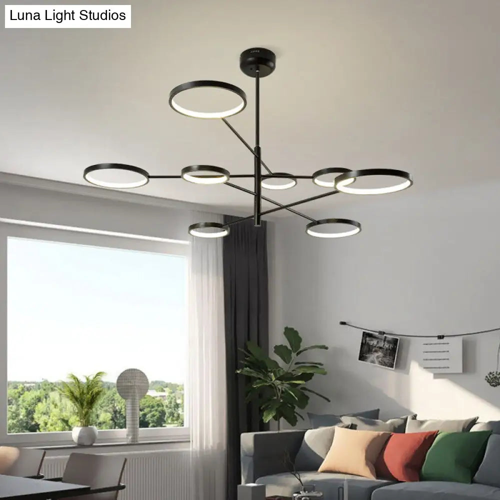 Aurora - Modernist Ring Ceiling Chandelier Metal Pendant Light Fixtures With Hanging Cord For