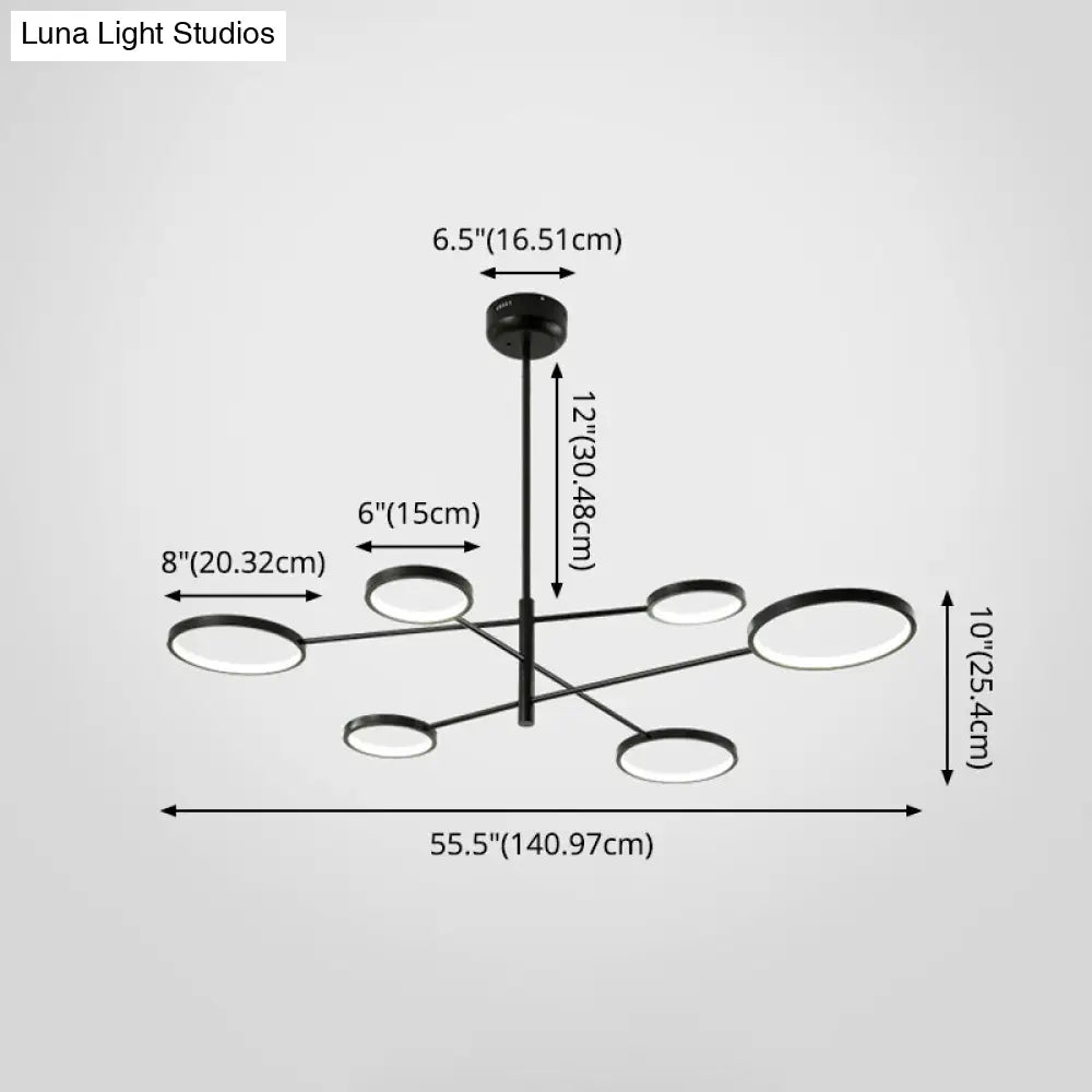 Aurora - Modernist Ring Ceiling Chandelier Metal Pendant Light Fixtures With Hanging Cord For