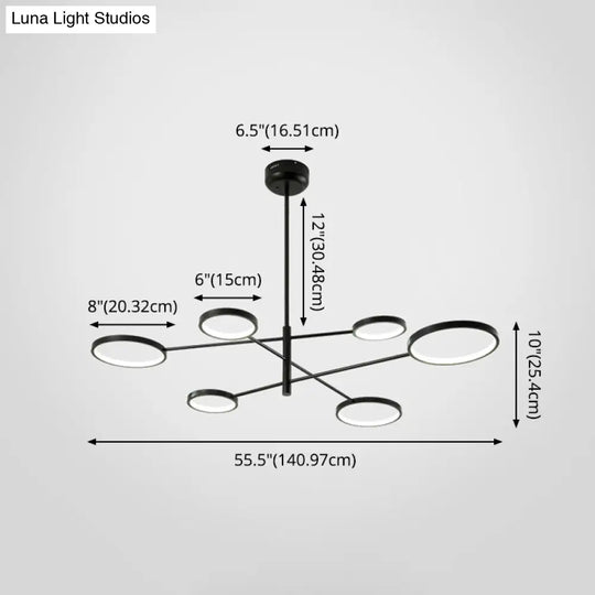 Aurora - Modernist Ring Ceiling Chandelier Metal Pendant Light Fixtures With Hanging Cord For