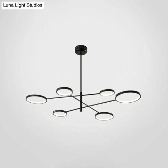 Aurora - Modernist Ring Ceiling Chandelier Metal Pendant Light Fixtures With Hanging Cord For
