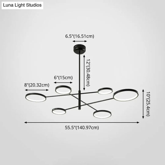 Aurora - Modernist Ring Ceiling Chandelier Metal Pendant Light Fixtures With Hanging Cord For