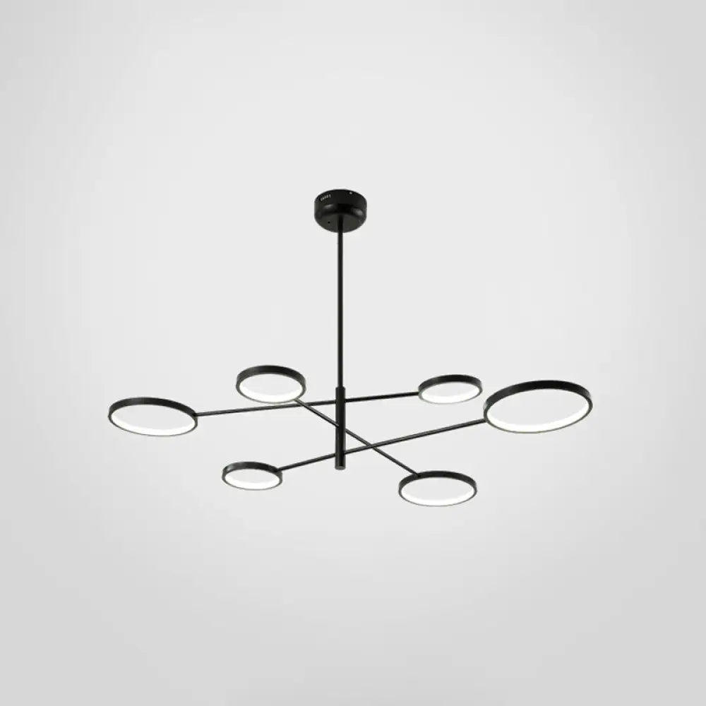 Aurora - Modernist Ring Ceiling Chandelier Metal Pendant Light Fixtures With Hanging Cord For
