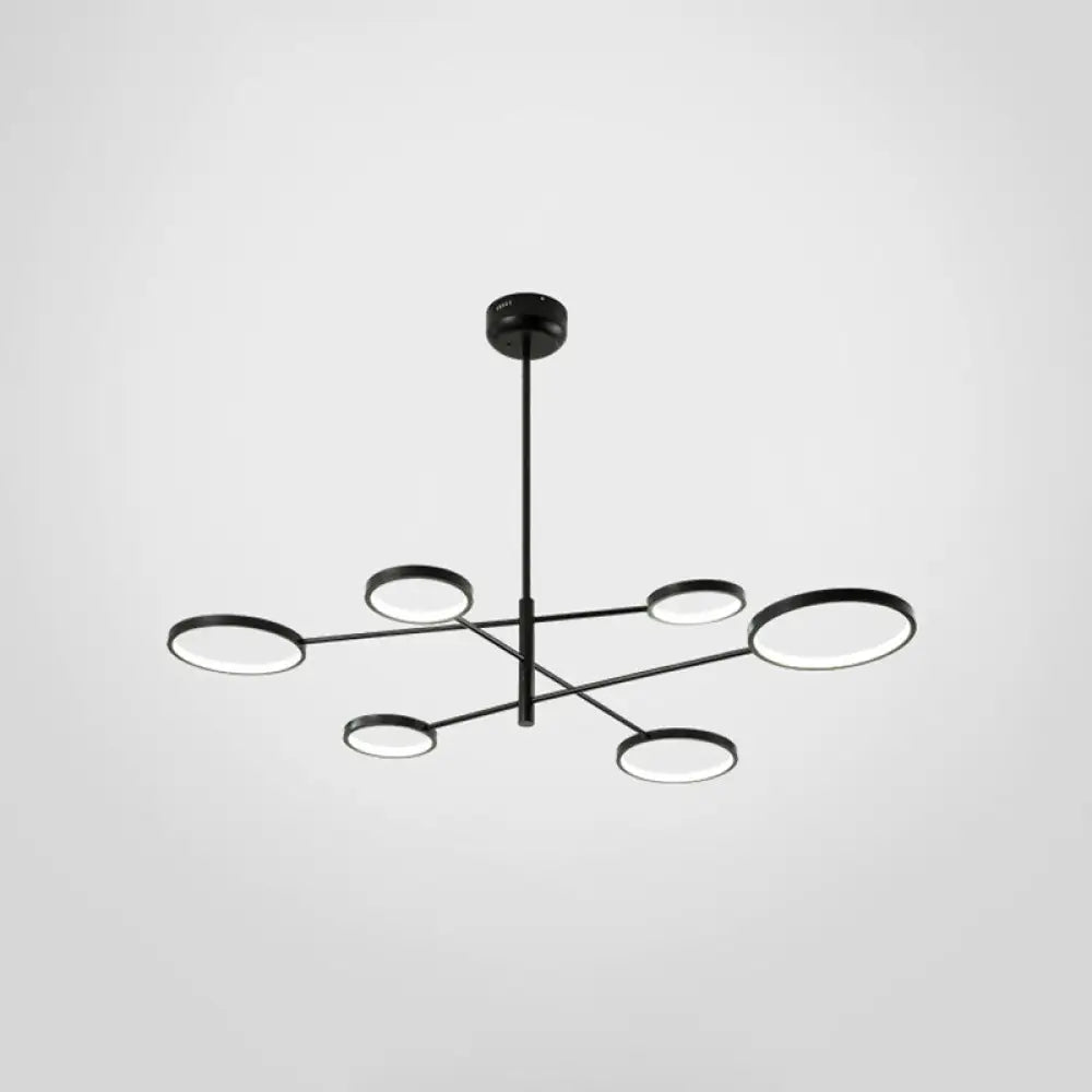 Aurora - Modernist Ring Ceiling Chandelier Metal Pendant Light Fixtures With Hanging Cord For