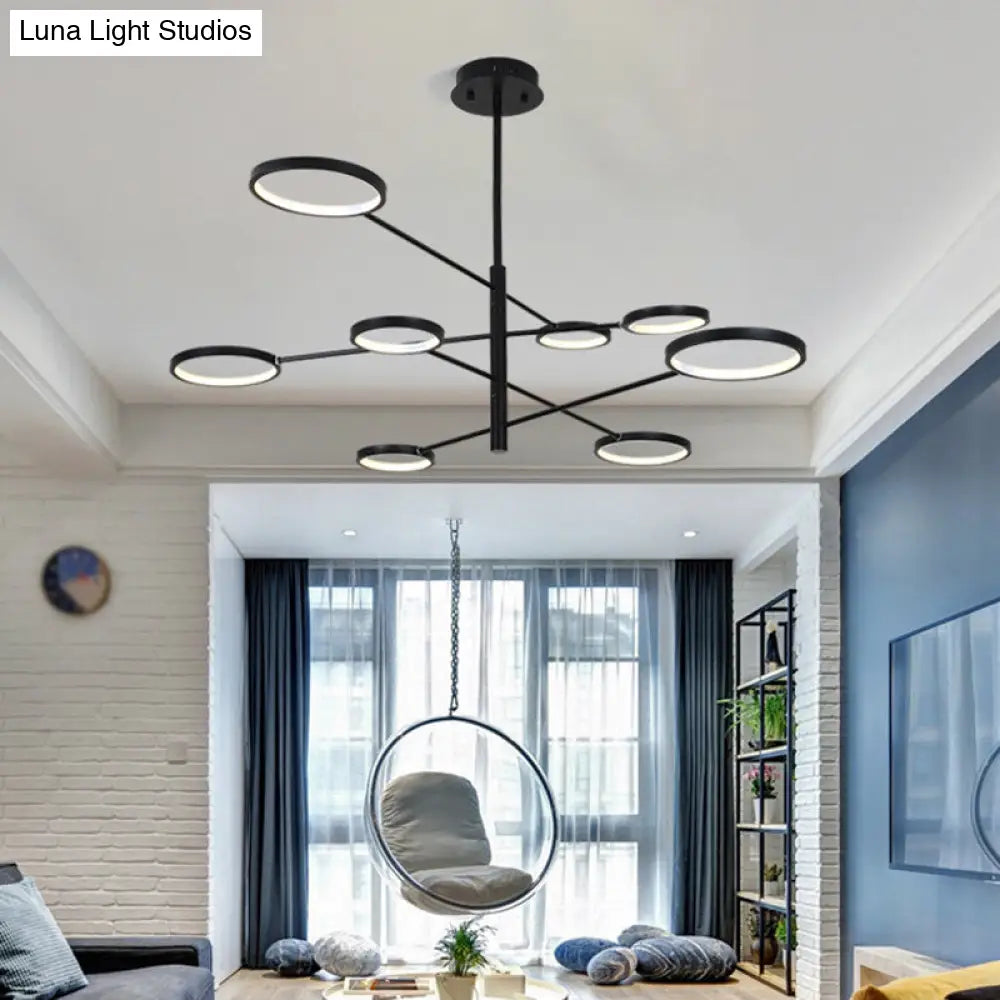 Aurora - Modernist Ring Ceiling Chandelier Metal Pendant Light Fixtures With Hanging Cord For