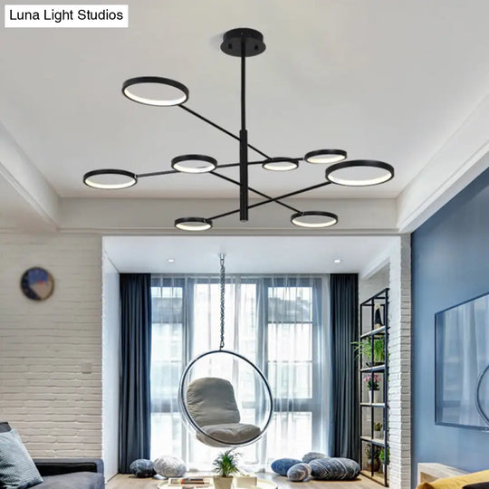 Aurora - Modernist Ring Ceiling Chandelier Metal Pendant Light Fixtures With Hanging Cord For