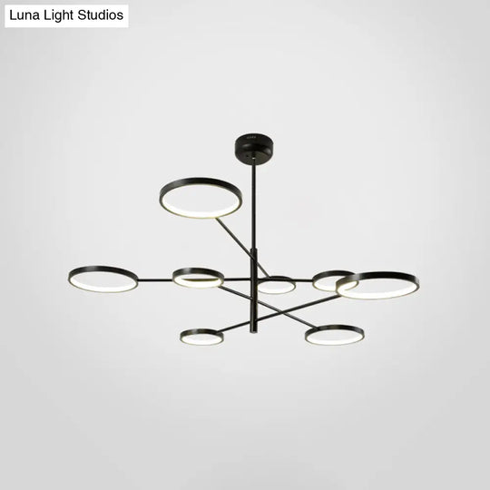 Aurora - Modernist Ring Ceiling Chandelier Metal Pendant Light Fixtures With Hanging Cord For