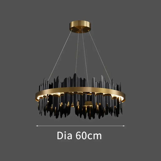 Azalea Modern Creative Black round LED Chandelier Diameter 60cm Light