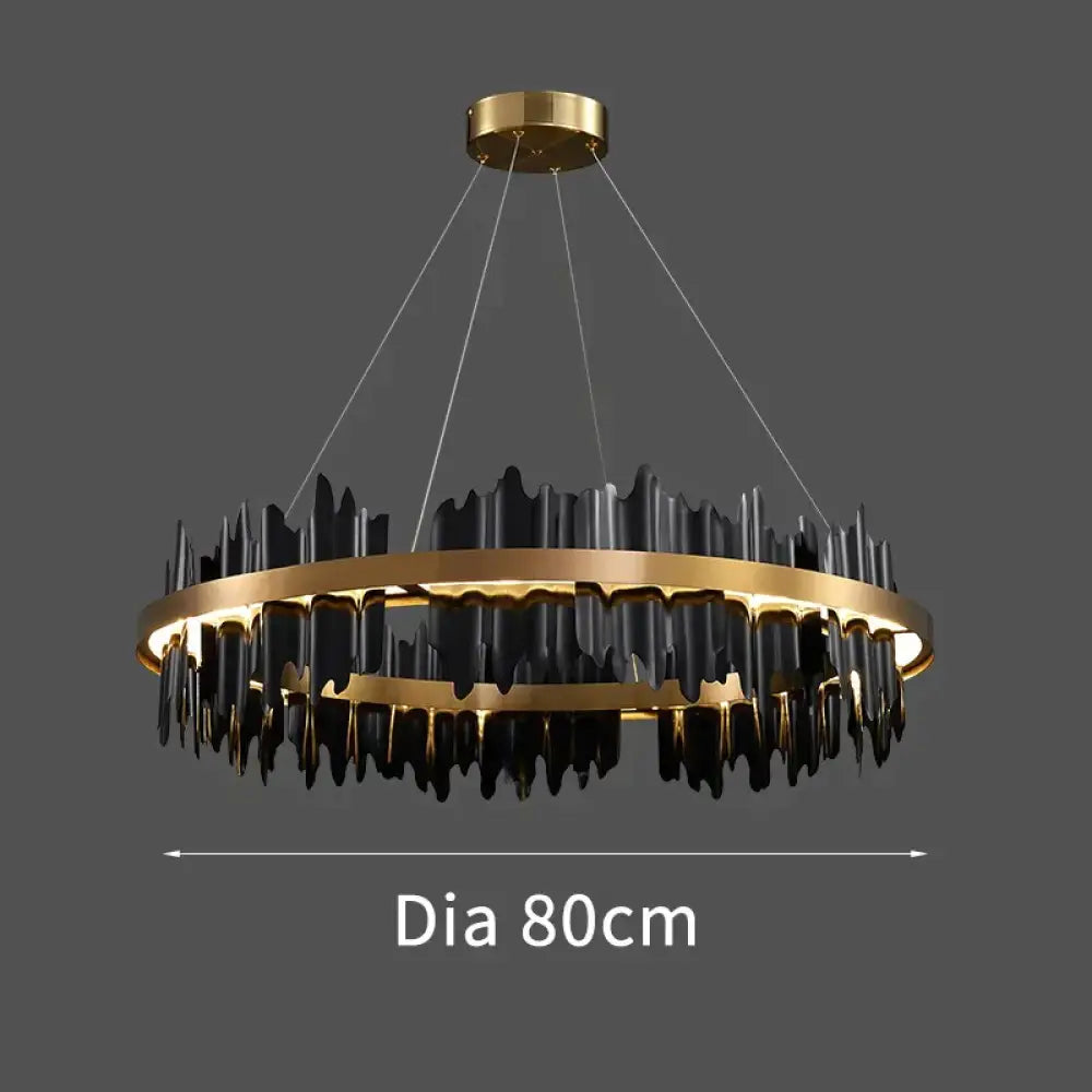Azalea Modern Creative Black round LED Chandelier Diameter 80cm Light
