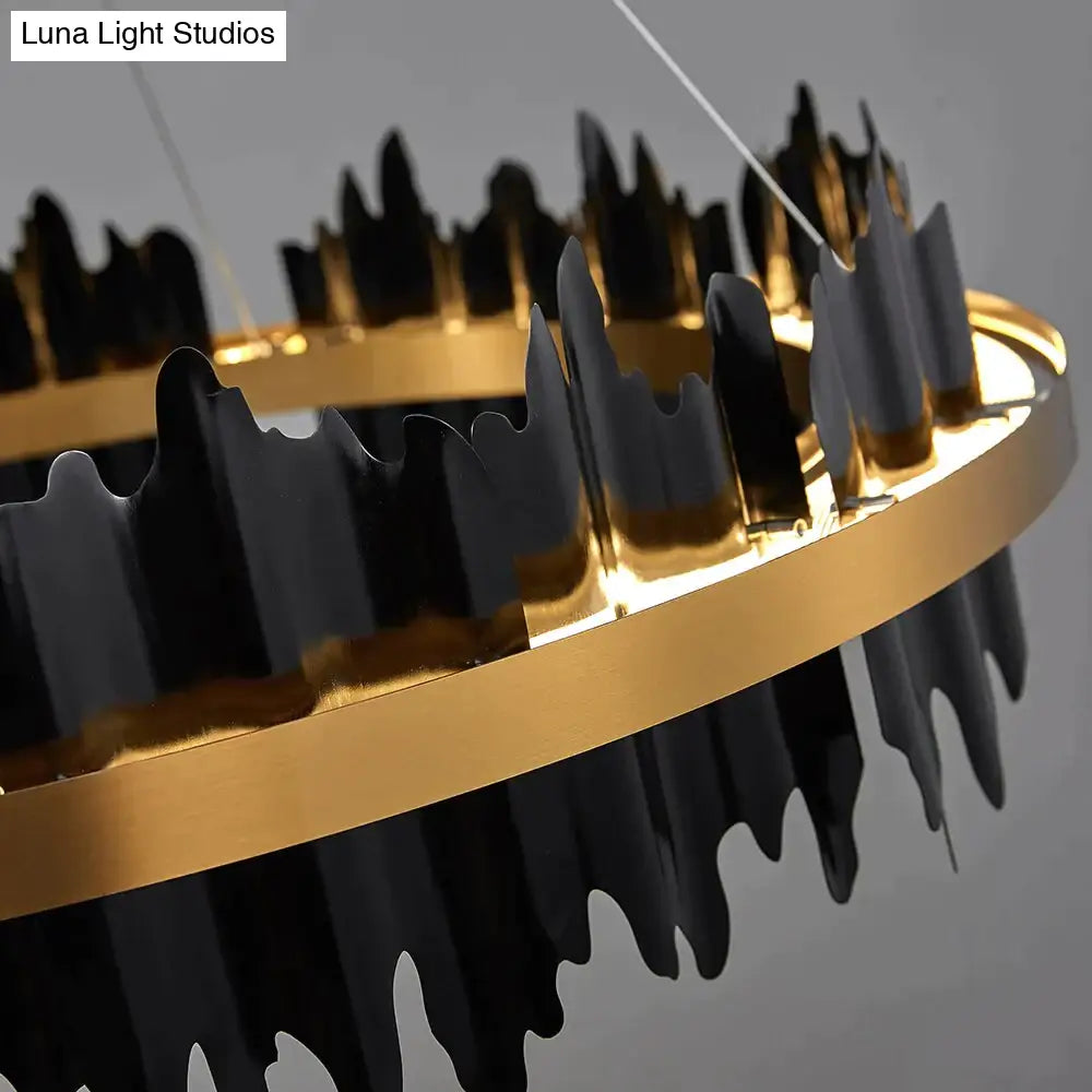 Azalea Modern Creative Black round LED Chandelier Light