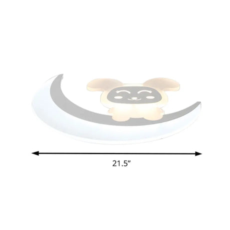 Baby Bunny Led Ceiling Light For Boys Bedroom In White