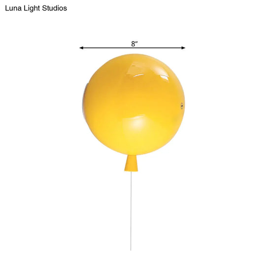 Balloon Shaped Glass Wall Sconce: Creative Light For Baby Bedroom & Corridor