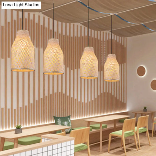 Bamboo Pendant Ceiling Light For Minimalist Restaurants
