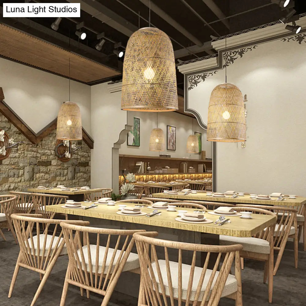 Bamboo Pendant Ceiling Light For Minimalist Restaurants