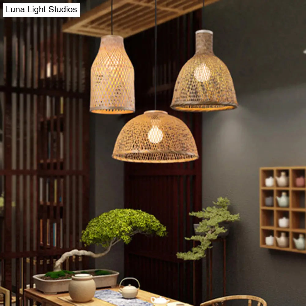 Bamboo Pendant Ceiling Light For Minimalist Restaurants