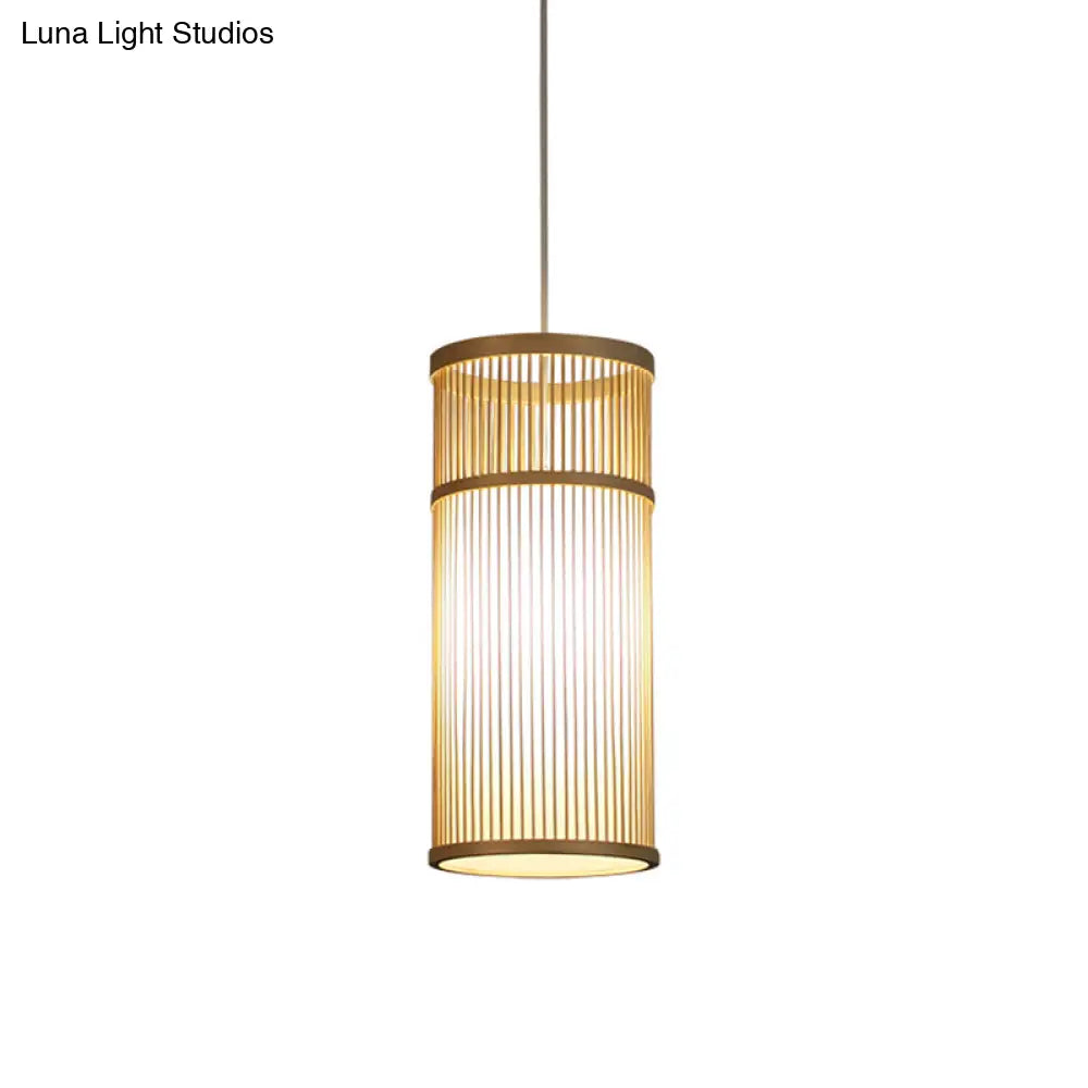 Bamboo Pendant Light: Modern Chinese Teahouse Ceiling Lamp
