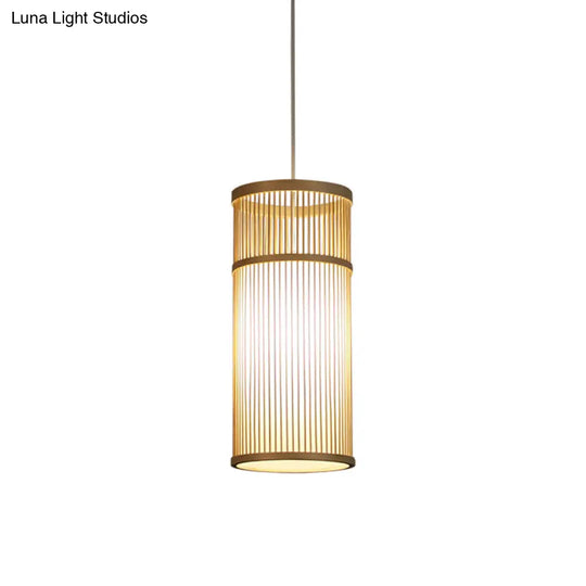 Bamboo Pendant Light: Modern Chinese Teahouse Ceiling Lamp