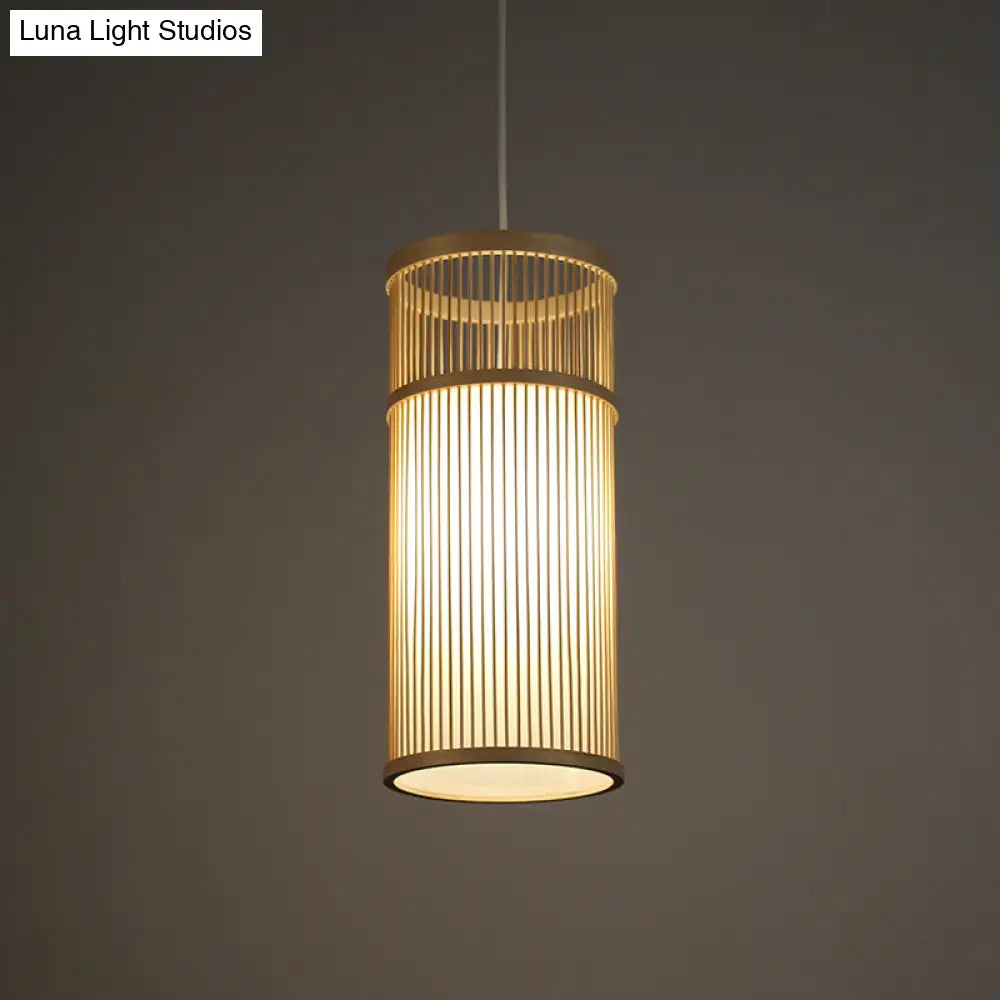 Bamboo Pendant Light: Modern Chinese Teahouse Ceiling Lamp