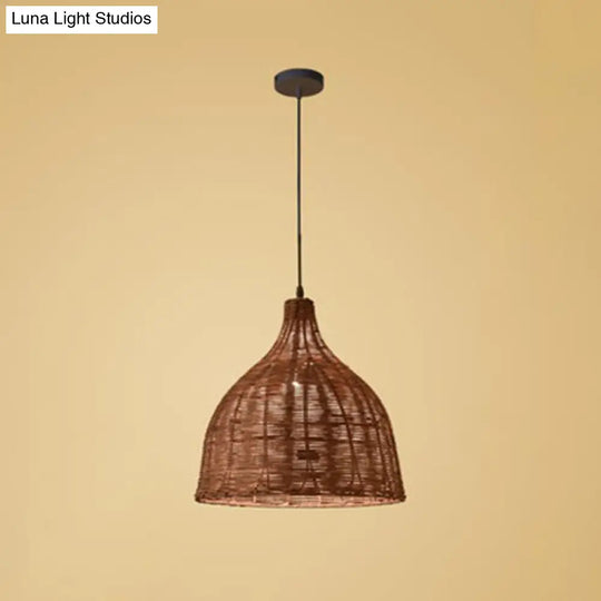 Bamboo Trumpet Tearoom Pendant Lamp - Asian Style Ceiling Hang Light With 1 Head