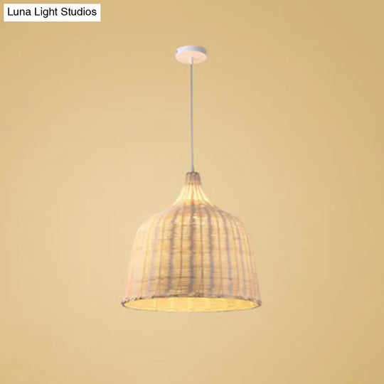 Bamboo Trumpet Tearoom Pendant Lamp - Asian Style Ceiling Hang Light With 1 Head