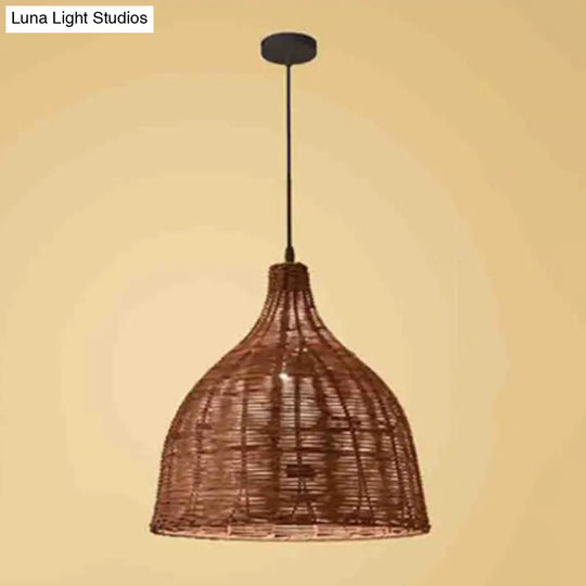 Bamboo Trumpet Tearoom Pendant Lamp - Asian Style Ceiling Hang Light With 1 Head